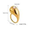 Europa y Estados Unidos venta caliente transfronteriza anillo de apertura de microdiamante gota anillo chapado en oro de 18 quilates anillo ajustable