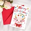 Set de Sobres para Tarjeta de Felicitación Navideña de Nuevo Estilo Transfronterizo de 1 Pieza Caricatura Creativa Tarjeta de Regalo Festivo Bendición Cálida