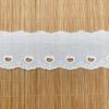 Renda de Algodão com Acabamento em Renda, Branco Semi-Alvejado, Renda de Algodão Bordada oca em Forma de Coração para Roupas de Boneca DIY, Direto do Fabricante