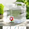 Cubo de almacenamiento de agua para coche de camping exterior, cubo de agua pura de gran capacidad con grifo, recipiente de agua de plástico portátil engrosado para uso doméstico