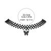Collar de Encaje Hueco Simple Estilo Coreano con Colgante de Gota de Aceite y Lazo Cadena para Clavícula Distintiva de Nicho para Mujer Joyería