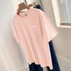 260g Algodão Pesado Short-sleeved T-shirt das mulheres Loose Niche Chic Top Moda Verão Estilo Ocidental Meia-manga T-shirt