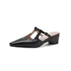 Zapatos tipo Mula Cómodos y Elegantes con un Tacón Oculto de 2 cm, Nuevas Chanclas de Cuña de Verano con Punta Cerrada y Tira Única