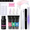 Traje de arte de uñas juego completo pegamento de extensión de cristal lámpara de fototerapia pincel para uñas agua limpiadora traje de herramienta de arte de uñas