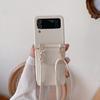 Funda de teléfono con tarjetero cruzado aplicable para nuevo Samsung ZFlip3, funda de cuero plegable ZFlip4 tipo halter cruzado 5