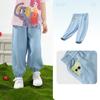 Pantalones de Verano para Niños de Mezclilla Tencel Anti-mosquitos Pantalones Finos y Frescos Estilo Coreano para Niñas Pantalones de Pierna Ancha con Encaje Pantalones para Niños