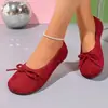 Comercio Electrónico Transfronterizo Tallas Grandes Otoño 2026 Nueva Llegada Múltiples Colores Retro Franceses Planos con Lazo Mocasines Zapatos Individuales para Mujer