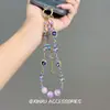 [Sonho de Borboleta Roxa] Corrente de Celular com Contas de Borboleta Roxa de Luxo Leve, Elegante de Indústria Pesada, Pingente de Bolsa Moderno e Versátil