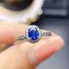 Anillo de Zafiro Natural Popular al por Mayor de Fábrica Plata S925 Incrustado con Piedra Principal 4*5 Joyería de Lujo Venta Directa de Fábrica