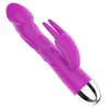 Orissi Eléctrico de Doble Cabeza Cabeza de Conejo Vibrador Realista Pene Masajeador Varita Herramienta para Hombres y Mujeres Productos Sexuales Eróticos