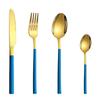 Conjunto de talheres de aço inoxidável transfronteiriço da Amazon com quatro ou cinco facas para bife ocidental, garfo e colher, caixa de presente com logotipo