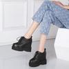 Novo Estilo Sapatos Plataforma com Cadarços 12cm, Malha Vazada, Estilo Coreano Respiráveis de Salto Alto Casuais para Mulheres