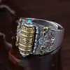Anillo de Seis Caracteres de Palabras Verdaderas para Hombre Personalidad Trendy Retro Anillo Individual Giratorio Retro Anillo de Personalidad Tendencia