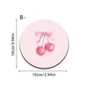 Porta-copos Transfronteiriços Doces e Curativos com Laço, Padrões de Cereja e Laço Rosa, Tapetes para Xícara de Chá com Atmosfera Feminina