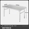 Mesa plegable de acero inoxidable, mesa de comedor redonda para el hogar, mesa rectangular para banquetes de restaurante, mesa de puesto, mesa redonda grande
