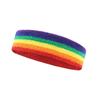 Verão Unissex Esportes Antitranspirante Banda Braçadeira de Pulso Respirável Faixa de Cabelo Absorvente de Suor Malha Rainbow Headband Braçadeira de Pulso de Basquete