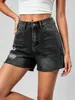 Moda Verão Novo Estilo Feminino Simples Versátil Shorts Jeans com Bordas Desfiadas Jeans Feminino