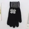 Guantes de Invierno de Cinco Dedos con Pantalla Táctil 2026, Lindos, Tejidos, Forrados de Felpa, Cálidos, de Dedos Divididos, para Ciclismo, Guantes a Prueba de Frío para Mujer
