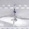 Anillo de ombligo de flor de tres colores acero inoxidable incrustado circonita mariposa nuevo para piercing corporal de venta caliente transfronteriza