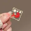 Retro Elegante Francés, Moderno Broche Mariposa de Diamantes Rojos, Ropa de Alta Gama, Accesorios para Abrigos, Broche Corsage