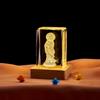 Regalo para hijo Guanyin, cubo de cristal luminoso con tallado láser 3D en el interior, suministros de Buda, adornos de adoración para el salón budista del hogar.