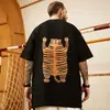 Camiseta de manga corta para hombre verano 2025 impresión de tigrito gordito nuevo ins talla grande para estudiantes estilo Hong Kong holgada media manga