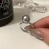 Anel Empilhável Zircônia Pérola Cinza Design de Nicho Feminino Luxo Leve Elegante de Alta Qualidade Anel de Dedo de Nicho