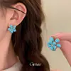 Elegantes Pendientes de Botón Flor de Zirconia Plateados con Oro Real de 18K y Aguja de Plata Pendientes Retro Suaves Joyería Fina para Mujer