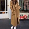 Abrigo de Lana Chaqueta Estilo Coreano para Mujer Estilo Hepburn Alto Gama Petite Nuevo Otoño e Invierno 2025 Abrigo de Lana Negro Francés