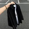 Camisa a cuadros azul marino vintage para hombre, camisa de manga larga estilo americano otoñal con hombros normales, chaqueta cárdigan casual para pareja