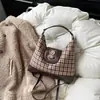 Bolsa Tote Casual para Mulheres, Grande Capacidade, Novo Modelo 2025, Bolsa Transversal Feminina, Bolsa de Ombro Xadrez, Bolsa de Trabalho Fashion e Versátil