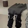 Leggings de Invierno para Niñas, Calcetines de Marca de Moda para Bebés y Niños con Corazones Apilados, Forro Polar Integrado Engrosado con Lazo
