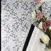 Tecido de Renda Floral Branco Romântico Francês, Renda para Vestido Feminino de Primavera e Verão, Tecido de Renda Vazada para Roupa