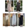 Calças de Linho Tencel de Perna Larga para Mulheres, Estilo Fino de Verão, Petite Cintura Alta Emagrecedoras Gelo Seda Casual Reto Algodão-Linho Calças