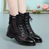 Novas Botas Curtas Finas de Verão Cor Sólida Versátil Estilo Britânico Salto Baixo Malha Vazada Botas Femininas Malha Respirável Botas Martin