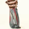 Pantalones vaqueros unisex de estilo americano, estilo retro, estilo callejero, con diseño de nicho, a rayas, para primavera y otoño, holgados, de pierna ancha y marca de moda.