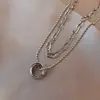 Collar de Acero de Titanio para Mujer, Diseño Simple, Cadena de Clavícula Elegante de Doble Capa Estilo Coreano, Estilo Fresco, Nuevo Estilo