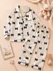 Roupa de pijama infantil para comércio exterior outono seda manga longa roupas de casa para meninas conjunto de duas peças vestuário infantil uma geração de cabelo