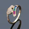 Serie de Colores Anillo de Zirconia Coreano Dongdaemun Moda Femenina Personalidad Nicho Sentido del Diseño ins Joyería de Amor