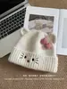 Tão fofo! Novo chapéu de malha grosso, quente, com tema de gato, para mulheres, outono e inverno, estilo coreano, doce e versátil