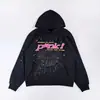 Transfronterizo 1:1 Sudadera con Capucha Estampado de Telaraña de Espuma de Alta Calidad Sp5Der Estilo Americano Corte Holgado Moda Masculina