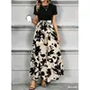 Em Estoque Comércio Exterior Transfronteiriço Amazon Aliexpress Tk Europeu e Americano Primavera/Verão Nova Moda Vestido Elegante de Alta Qualidade Manga Curta