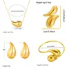 Pulsera hueca lisa mejor vendida en Europa y América, forma de gota de agua, material de acero inoxidable, oro y plata, conjunto abierto de coma