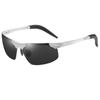 Gafas de sol polarizadas para hombre, de metal, con montura media, para conducir, deportes al aire libre, ciclismo, conducción, de aluminio y magnesio, 8177
