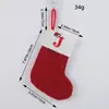 Port Love Meia de Natal Clássica com Letra Vermelha Meia de Natal Tricotada em Lã Decoração de Pingente Festivo de Natal