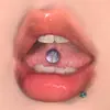 Piercing para lengua de purpurina fina de 8 colores, adorno de lengua en espiral externa de acero inoxidable, joyería de piercing de anillo para lengua de acero de titanio, venta al por mayor de gran éxito transfronterizo desde Yiwu