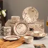 Conjunto de Regalo de Boda Muy Atractivo para Recién Casados, Uso en Casa Color Bajo Esmalte Lujo Ligero Caja de Regalo para Inauguración de Casa, Tazones, Platos, Vajilla de Cerámica