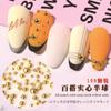 100 peças de enfeites de metal para unhas, rebite semicircular, aplique liso, hemisfério sólido plano dourado, enfeites de unha