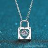 Collar de Plata Esterlina s925 Diamante Mosan Candado Collar Inteligente Candado Amor Vida Directo de Fábrica Soporta Cualquier Identificación
