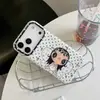 Asas de Bolinhas Pretas e Brancas Xiaoyu Adequado para Iphone17Promax Portátil 15/16Pro Anti-Queda 17 Capa de Celular 15